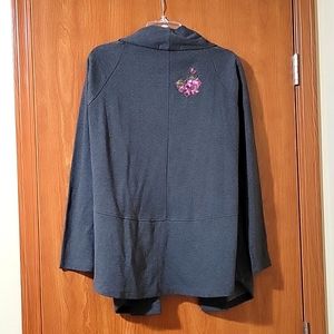 Grey Port Authority Size LG hand painted Cardigan